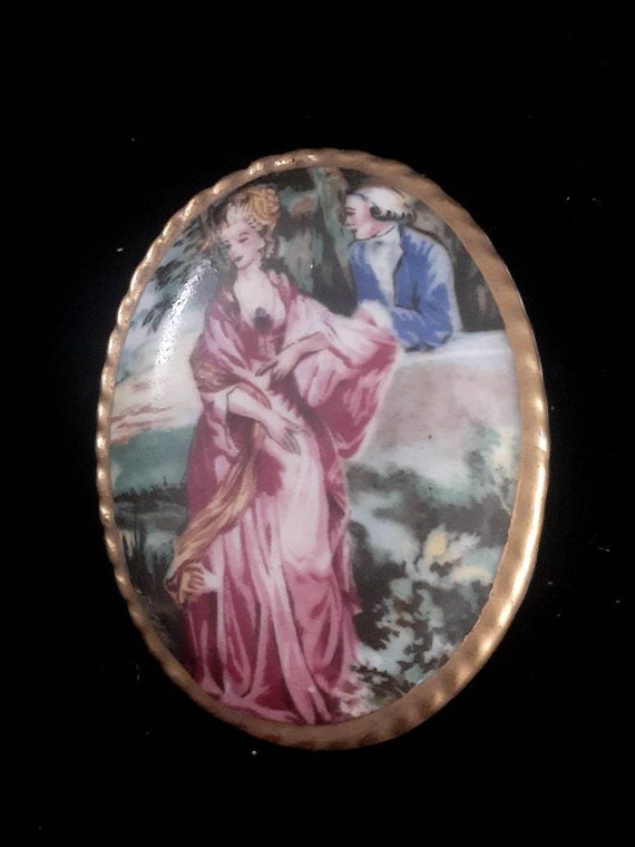 Aynsley bone china handpainted Brooch/pin. Made in England