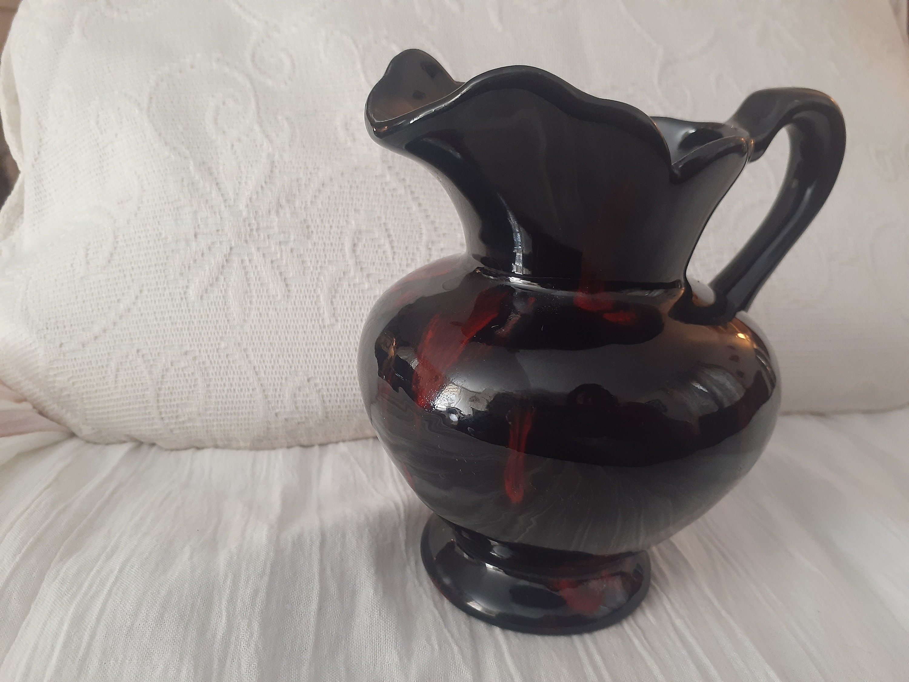 Ruby Red Decorative Glass Vase Etsy