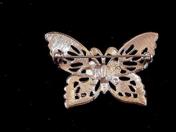 Vintage Avon marcasite silvertone butterfly Brooc… - image 6