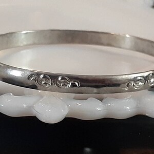 Sterling silver etched design bangle Bracelet