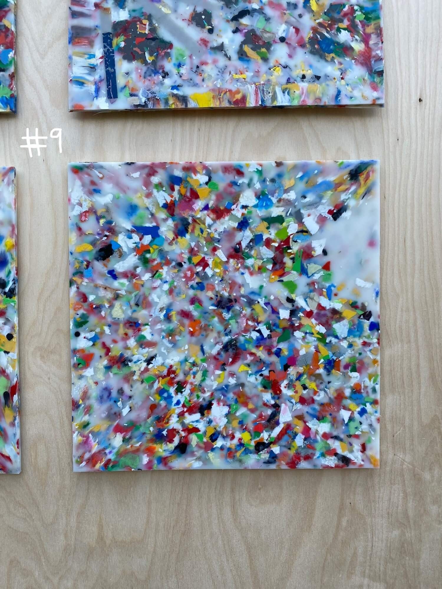 Colorful Abstract Recycled Plastic Wall Art Set. Versatile Ecofriendly