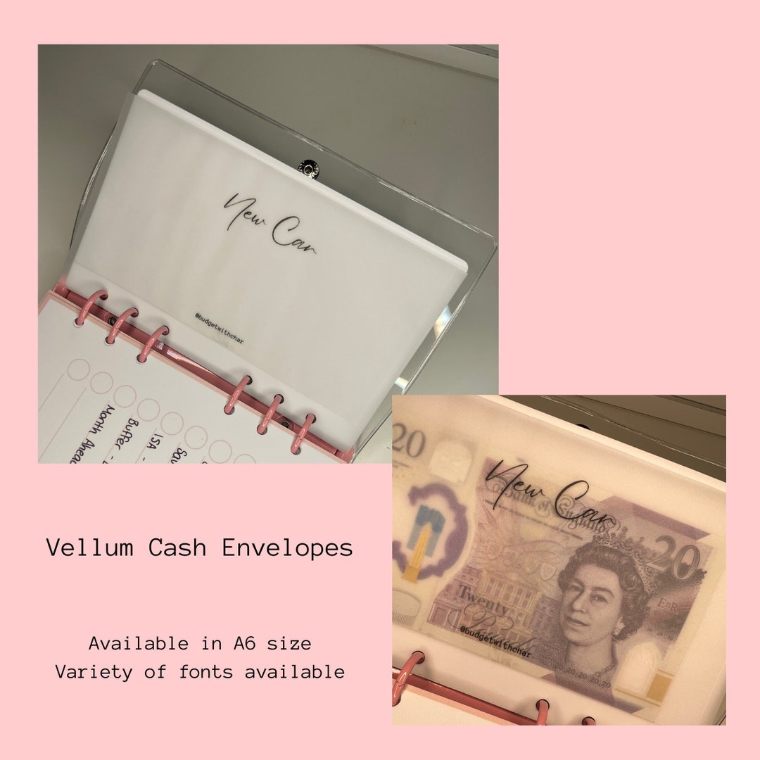 A6 Vellum Cash Envelopes Budgeting Cash Stuffing Savings Binders Etsy