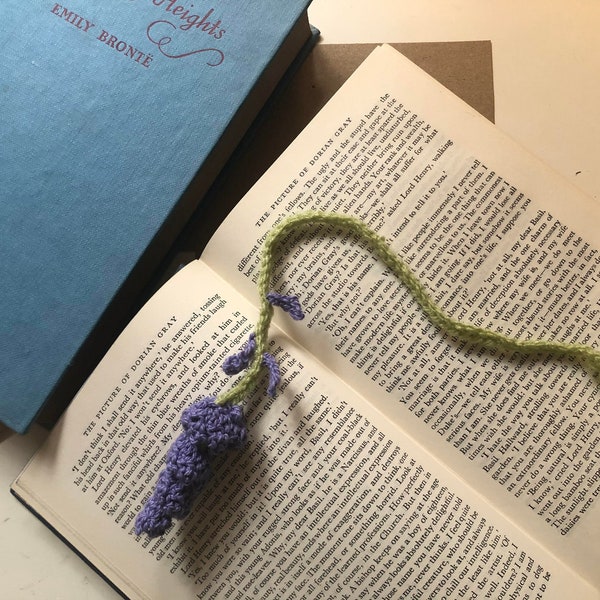 lavender crochet bookmark, handmade bookmark