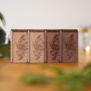 Schafkopf Spielkartenbox aus Holz, Kartenbox, Spielkartenhülle, Spielkarten, Box