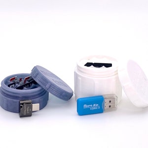 Aufbewahrungsbox per scheda Micro-SD e adattatore USB
