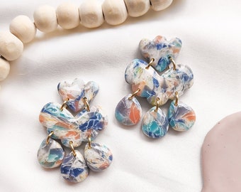 Jullieta | Polymer Clay Earrings | Handmade Earrings | Statement Earrings | Dangle Earrings | Colorful Earrings | Marbled Earrings