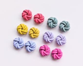 Knoten Ohrstecker Bunte Aussage Polymer Clay Ohrringe Bolzen-Pack Multicolor Lebendige Ohrringe Freund Schwester Geschenk Ideen Einzigartig | PIPPA