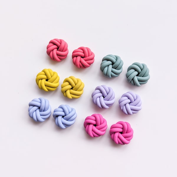 Knoten Ohrstecker Bunte Aussage Polymer Clay Ohrringe Bolzen-Pack Multicolor Lebendige Ohrringe Freund Schwester Geschenk Ideen Einzigartig | PIPPA