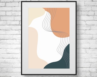 Abstract Shapes Art Printable, Downloadable Art Print, Modern Abstract Print, Living Room Wall Art, Abstract Art Printable, Modern Wall Art