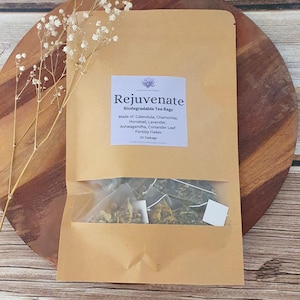 Rejuvenate | 10 x Natural Blended Biodegradable Tea bags | Wellness Tea| Ashwagandha, Chamomile, Lavender Premium Quality