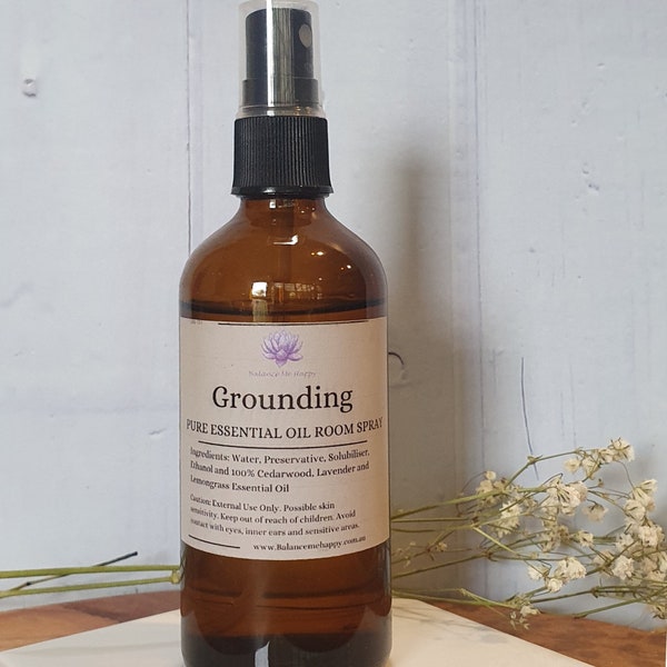 Grounding Room Spray | Room Mist | 100% Pure Essential Oil | Natural and Calming