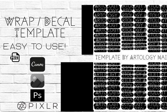 custom nail template printable nail stickers diy nail etsy