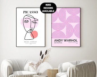 Home Decor Floral Print Set Of 3 Prints Pink Wall Art Matisse Print Gift For Her Bedroom Prints Picasso Print Pink Decor Gift Bedroom Art