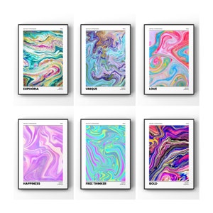 Aura Poster, Retro Gradient Poster, Psychedelic Home Decor, Grainy Gradient, Affirmation Poster, Retro Aura Gradient, Aesthetic Room Decor