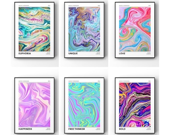 Aura Poster, Retro Gradient Poster, Psychedelic Home Decor, Grainy Gradient, Affirmation Poster, Retro Aura Gradient, Aesthetic Room Decor