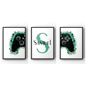 Gaming Print, Boys Bedroom Decor, Gamer Gift, Video Game Art, Gaming Gift, Games Room, Set Of 3 Gaming Print, Gaming Prints Personalised