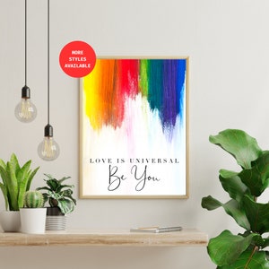 Queer Print, Lgbt Pride Decor, Gay Pride Print, Retro Lesbian Art, Pride Wall Art, Lgbtq Poster, Pride Decor, Gay Pride Decor, Pride Flag
