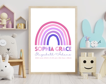 New Baby Personalised Print | Birth Details Gift | Keepsake Print | New Baby Gift | New Baby | Newborn Gift | Neutral Nursery Print