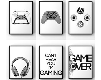 Gaming Print, Gamer Gift, Set of 3, Gaming Prints Personalised, Games Room Wall Art, Boys Bedroom Decor, Contemporary Prints, Games Room