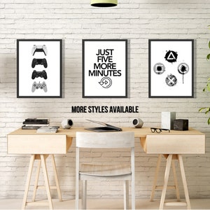 Impresiones de juegos Letrero de juegos personalizado Accesorios de juegos Arte de pared Regalo para jugadores Controlador y auriculares de juegos Regalo para novio jugador Decoración de habitación de jugador