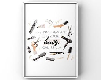 Salon Poster | Hair Technician Wall Art | Gift | Beauty Salon Decor | Good Hair Day Quote | Hairdresser Print | Hair Salon Art | Gift