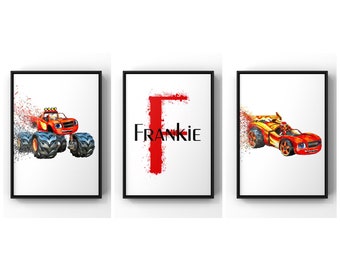 Decoração de quarto de bebê com estampas de carros escandinavos, conjunto de 3 impressões personalizadas para decoração de quarto de bebê com estampas de carros escandinavos