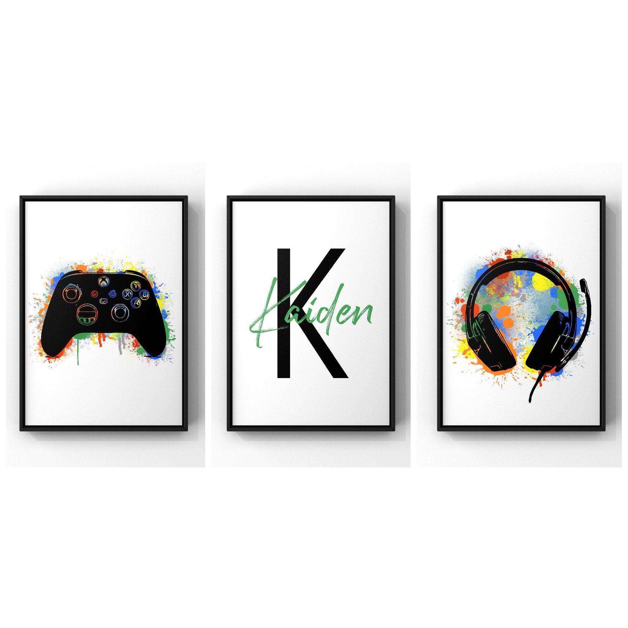 Personalised Male PC Gamer Print PC Gaming Set up Wall Art 