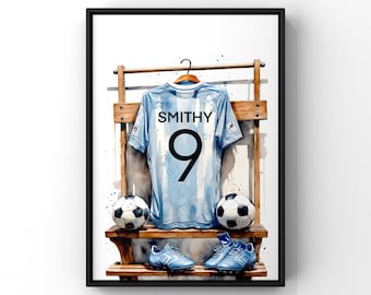 Fußball Wand Dekoration, Fußball Poster, Kinderzimmer Dekoration, Fußball-Dekor, Fußball-Shirt, Fußball-Shirt, Fußball-Shirt, Fußball-Dekor, Fußball-Wand-Kunstdruck