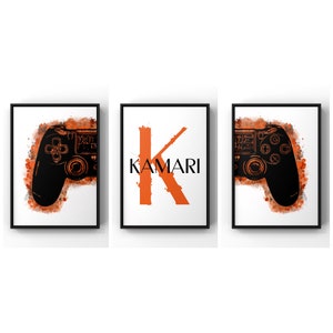Gaming Print For Man Cave, Gamer Gift Set of 3 Personalised Posters For Games Room Decor, Games Room Wall Art, Boys Bedroom Decor