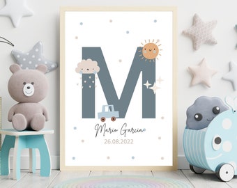 New Baby Personalised Print, Birth Details Gift, Keepsake Print, New Baby Gift, New Baby, Newborn Gift, Neutral Nursery Print, Nursery Print