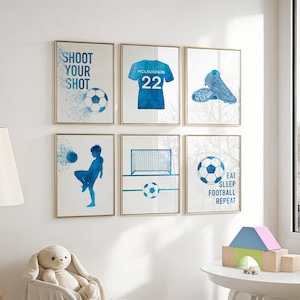 Personalized Soccer Wall Art Prints Printable Soccer Prints Boys Bedroom Soccer Decor, Kids Room Decor, Soccer Jersey, Soccer Gifts, Son