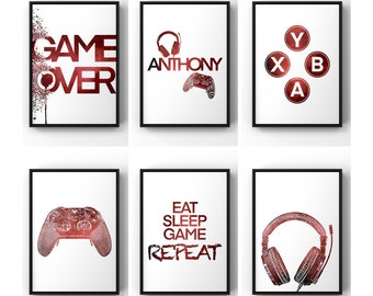 Gaming Prints, Gaming Poster, Gaming Wall Art Set of 3, Gaming Room Decor, Gamer Gift, Games Room Art,Boys Bedroom Decor, Video Game Print