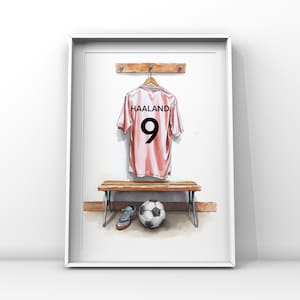 Printable Soccer Wall Art Prints, Set of 3 Soccer Poster, Boys Bedroom Decor, Soccer Jersey, Teen Room Decor, Custom Name Soccer Gifts