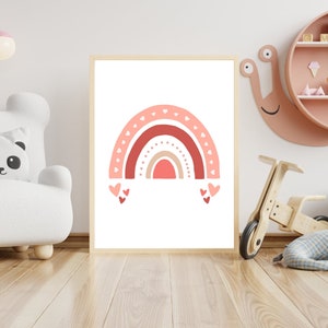 Nursery Wall Art, Boho Nursery Decor, Rainbow Print, Nursery Print, Nursery Wall Prints, Neutral Nursery, Playroom Decor, Baby Girl Nursery