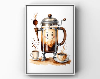 Tipos de guia de café: pôster impresso, pôster de café, impressão de café, decoração de cozinha, presente de café, pôster de expresso, arte de parede de cozinha, impressões de café