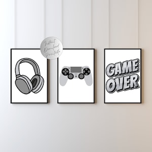 Gaming Print Gamer Printable Gaming Poster Gamer Instant Download Gaming Room Wall Art Gamer Boys Bedroom Decor Gaming Set of 3 Printable