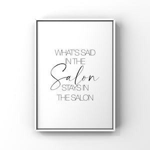 Minimalist Salon Poster, Summer Gift, Nail Tech Art, Beauty Salon Wall Art, Salon Painting, Beauty Quotes, Hairdresser Print, Gift for her
