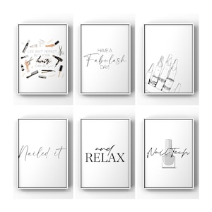 Minimalist Salon Poster, Summer Gift, Nail Tech Art, Beauty Salon Wall Art, Salon Painting, Beauty Quotes, Hairdresser Print, Gift for her