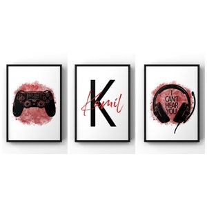 Gaming Prints, Gaming Poster, Gaming Wall Art Set of 3, Gaming Room Decor, Gamer Gift, Games Room Art,Boys Bedroom Decor, Video Game Print
