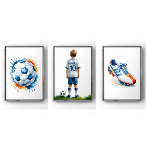 Impressões de arte de parede de futebol personalizadas Impressões de futebol para impressão Decoração de futebol para quarto de meninos, Decoração de quarto infantil, Camisa de futebol, Presentes de futebol, Filho