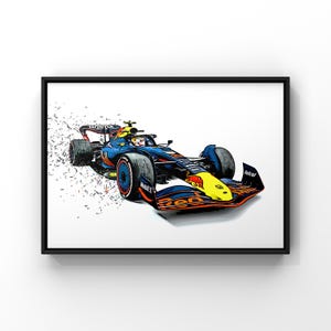 Formula 1 Poster, Formula One Illustration, Ferrari Print, Grand Prix, F1 Racing Car, Contemporary Wall Art, Gift for him