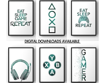 Gaming Prints, Gaming Poster, Gaming Decor, Gaming Gift, Games Room Wall Art, Teen Gift Bedroom Decor, Digital Download, Gift for him
