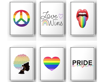 Póster de arte LGBT, bandera del arcoíris, impresión artística del orgullo, cita "Be You", regalo LGBT, arte de pared de amor, impresión de pared del orgullo, arte del orgullo gay