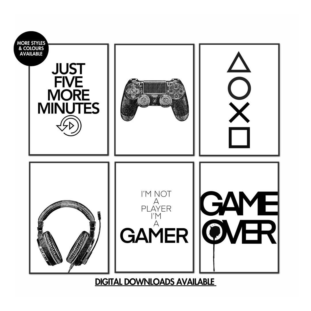 Gamer Wall Art Gamer Prints Gamer Decor Games Room Wall Art Video Game
