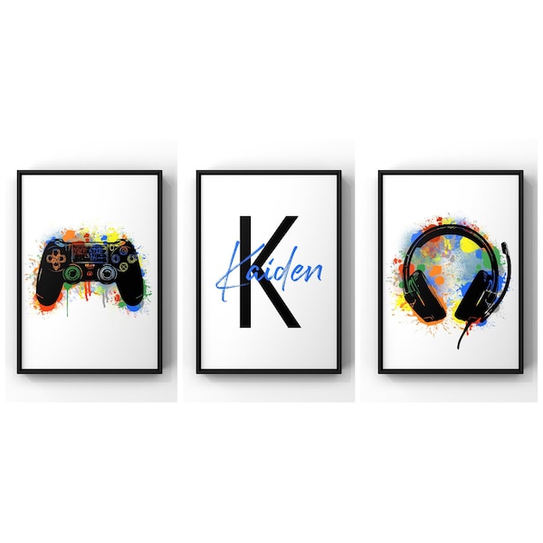 Gaming Poster, Gaming Wandkunst 3er-Set, Gaming Poster, Gaming Wandkunst, Spielezimmer Dekor, Gamer Geschenk, Spielzimmer Kunst, Jungen Schlafzimmer Dekor, Videospiel