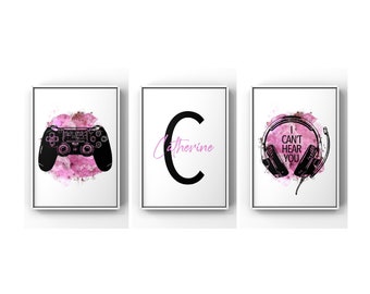 Impresión de videojuegos, regalos para gamers, accesorios para gamers, sala de juegos para PC, arte de videojuegos, impresiones personalizadas, decoración de dormitorio para niñas, póster de videojuegos
