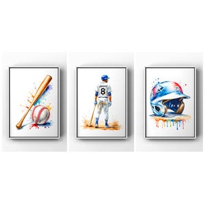 Custom Baseball Poster, Personalized Baseball Jersey, Baseball Print, Boys Bedroom Decor, Baseball Gifts, Baseball Room Decor, Baseball Art