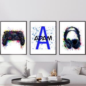 Set of 3 Gaming Prints Gaming Decor Gamer Wall Art Teen Room Prints, Boys Bedroom Decor, Gaming Wall Art, Games Room Graffiti Wall Art