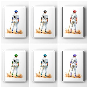 Personalized Baseball Prints, Set of 3 Baseball Custom Name Posters, Baseball Gifts, Boys Room Decor, Baseball Wall Art, Nursery Printable