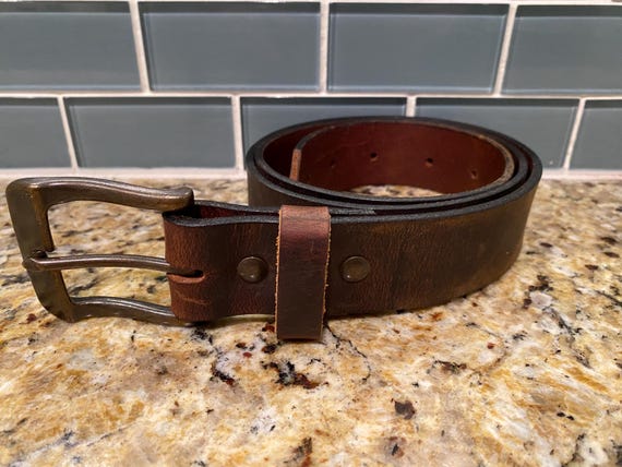 Water Buffalo Leather Belt, 1 1/2